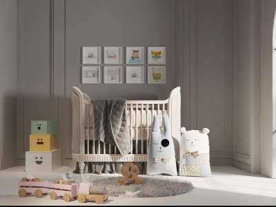 北欧婴儿床3D模型下载